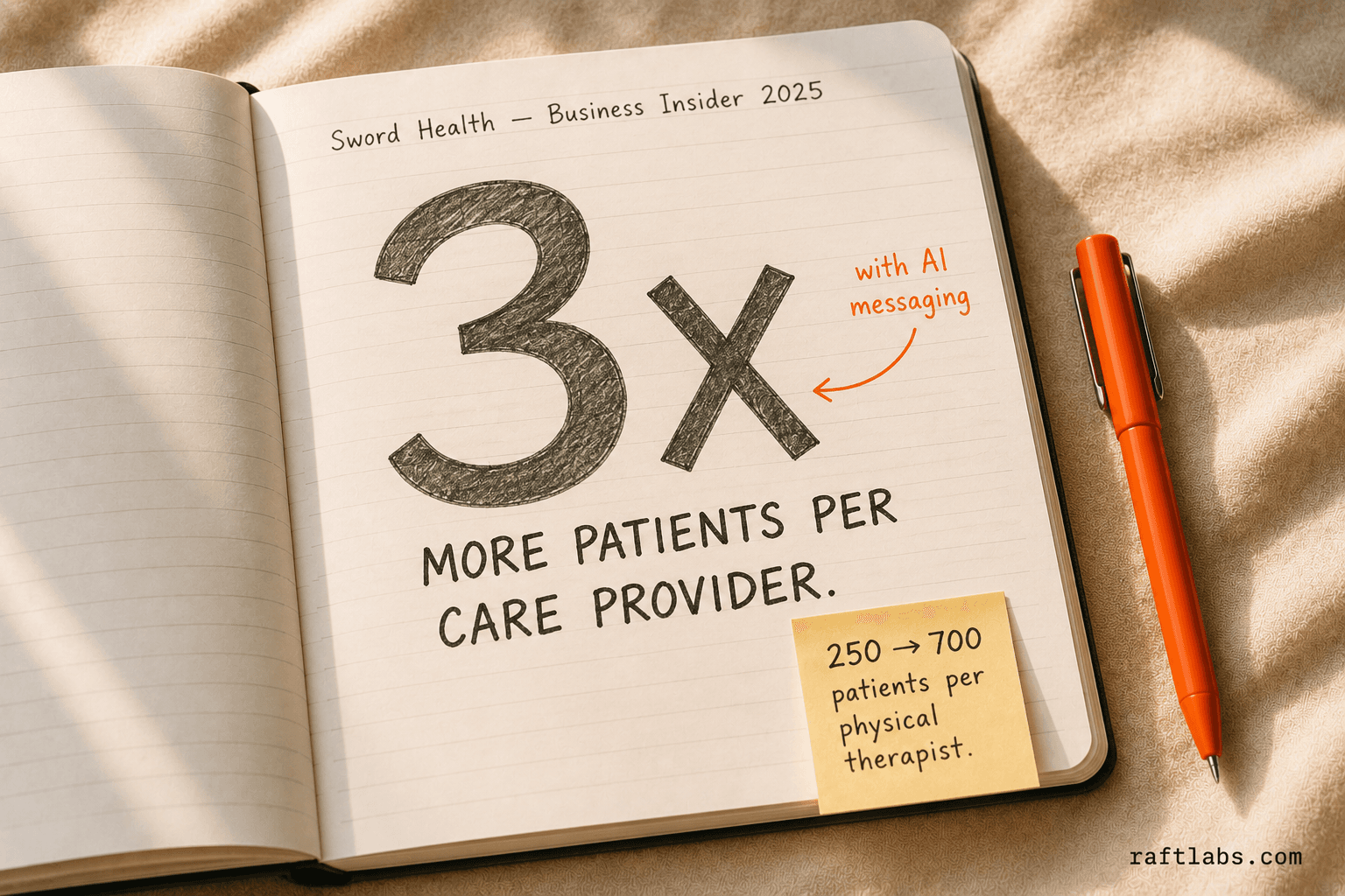 Sword Health AI messaging enables physical therapists to handle 3x more patients - 250 to 700 per provider