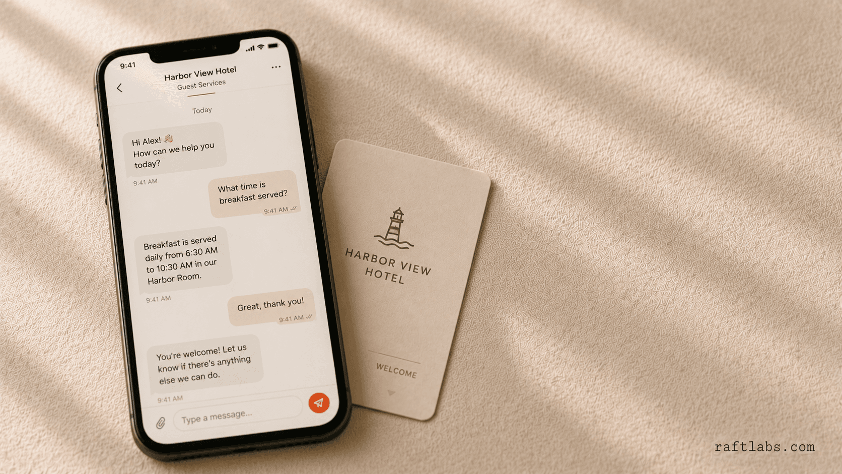 AI Chatbot Conversation in Hotel