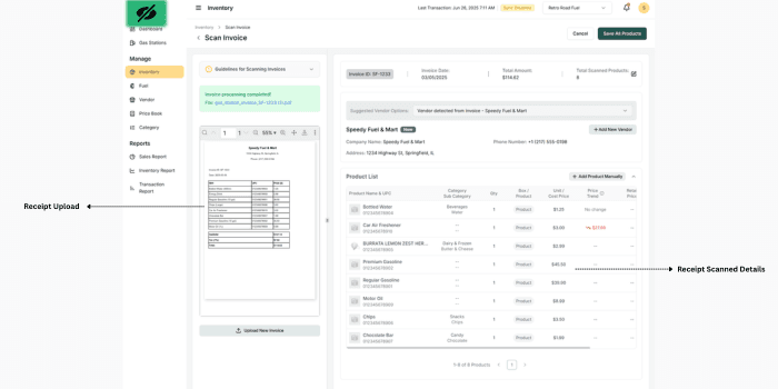 Invoice Uploaded Screen
