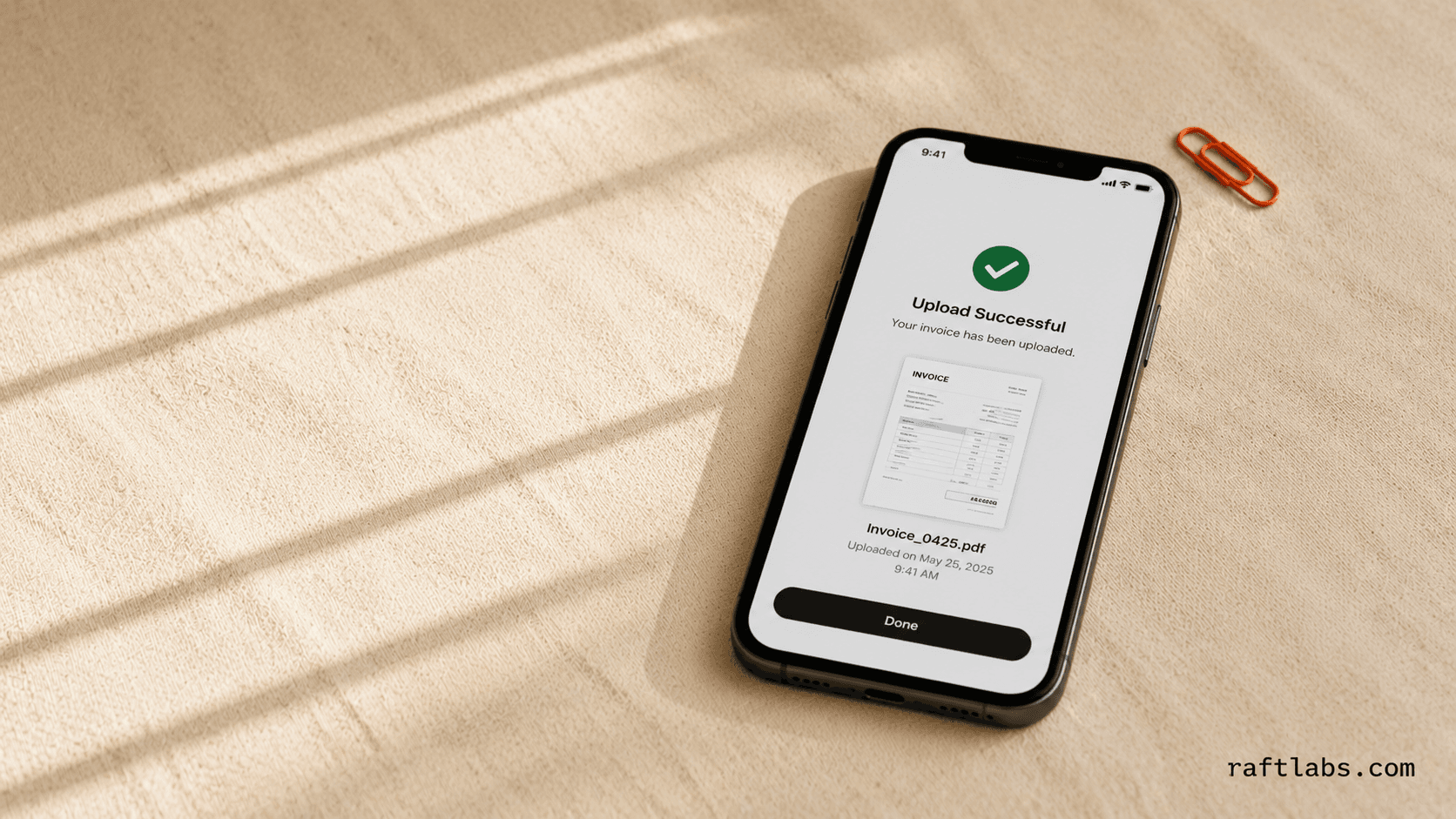 Invoice Uploaded Screen