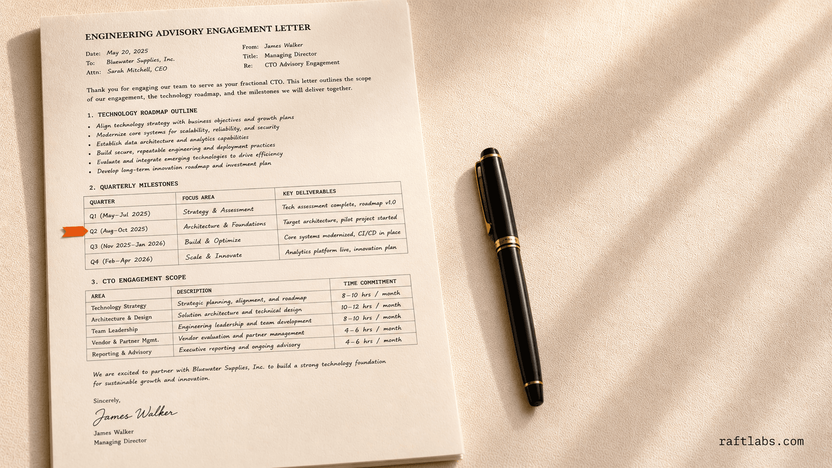 Fractional CTO and Engineering Advisory