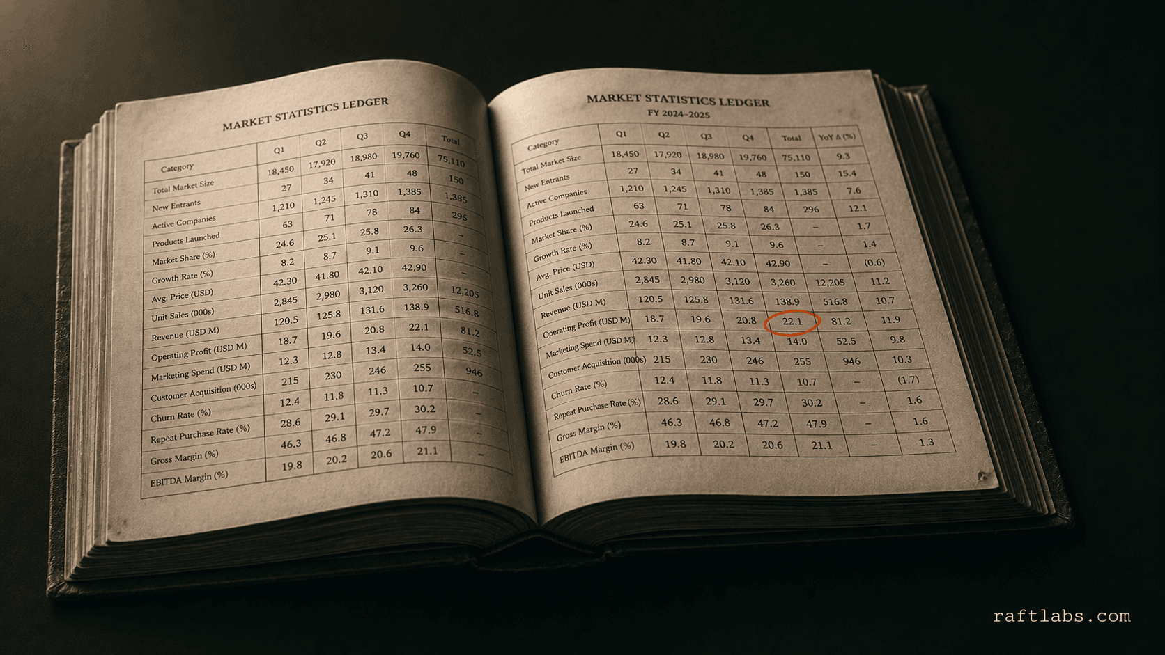 Data dashboard showing AI agent performance metrics and automation statistics