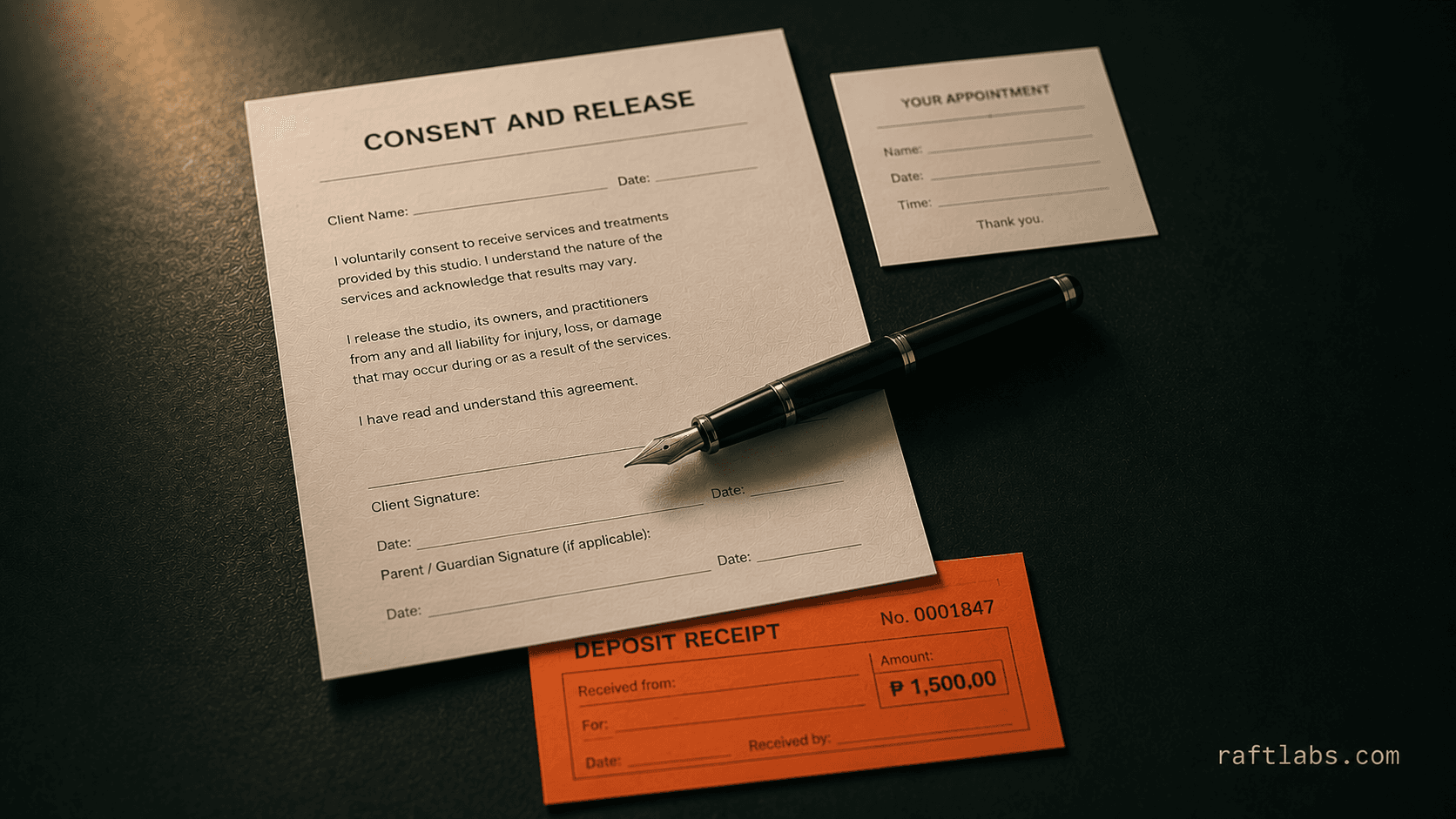 tattoo shop management software showing booking, consent forms, and artist scheduling for multi-artist studios