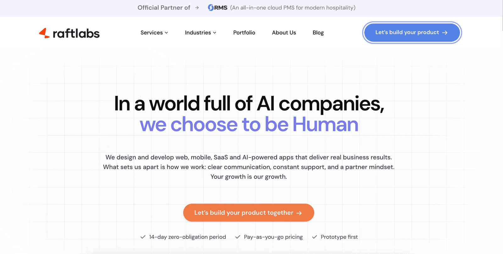 RaftLabs homepage image