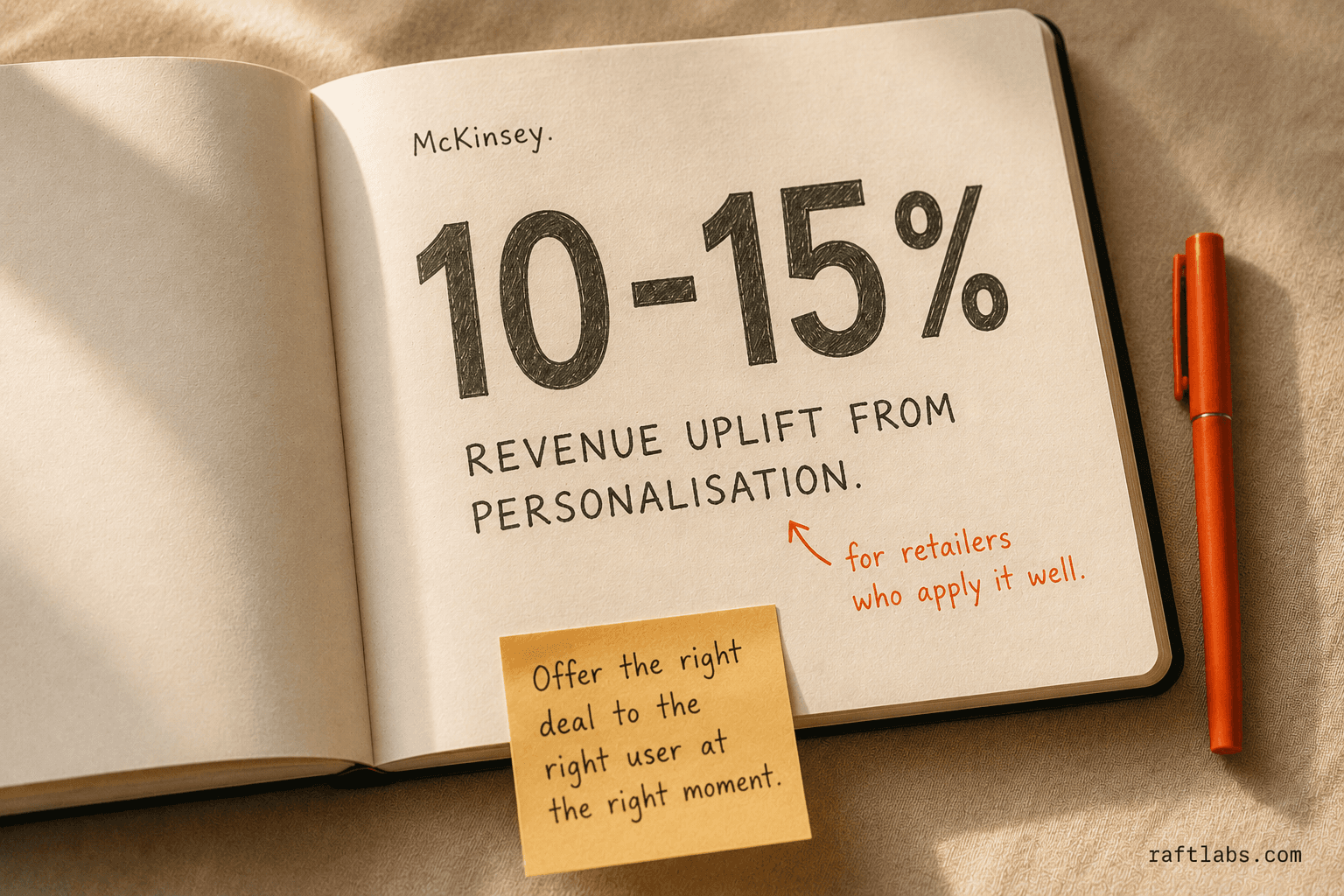 McKinsey research: personalisation drives 10-15% revenue uplift for retailers who apply it well
