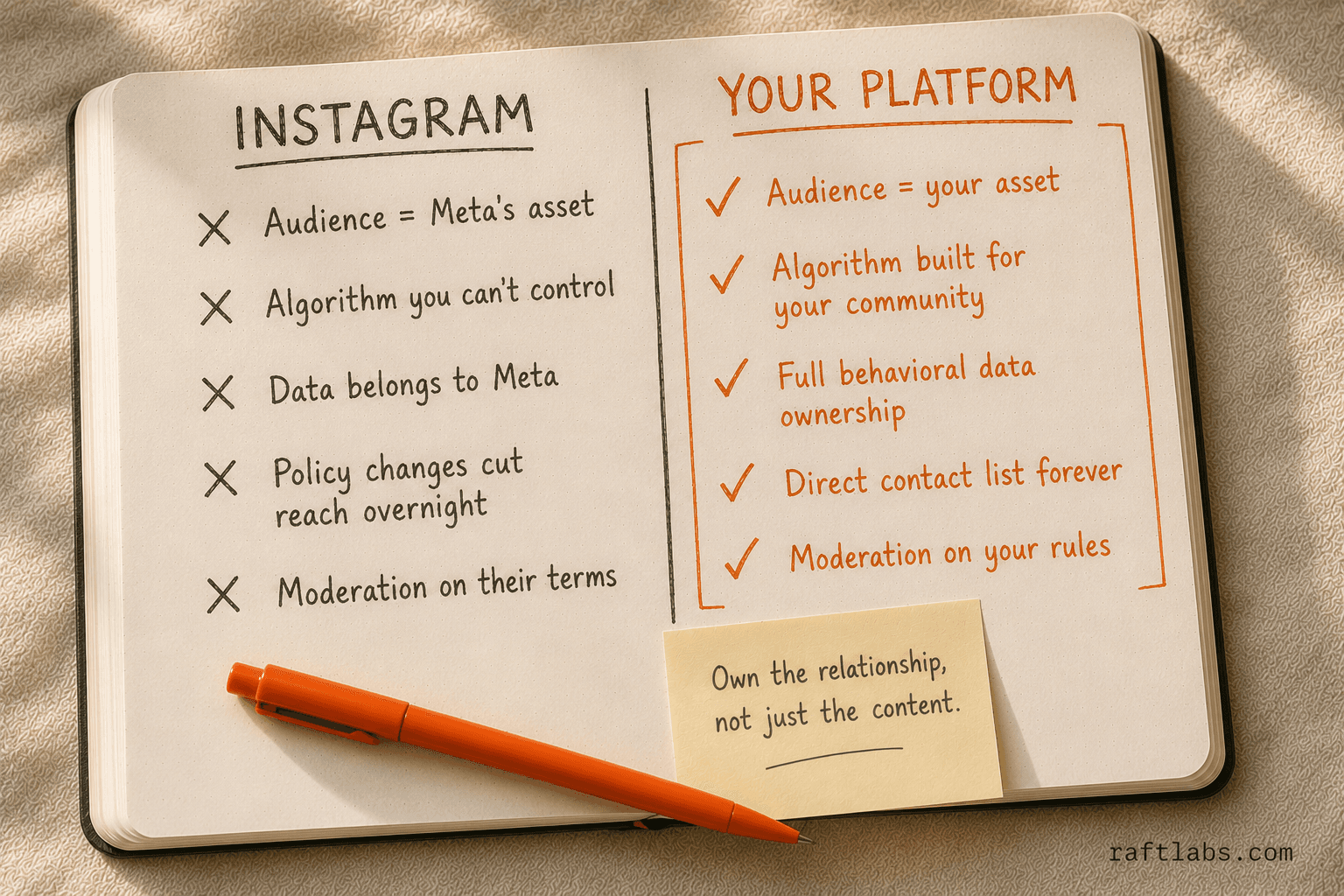 Before and after comparison: using Instagram versus building your own social platform