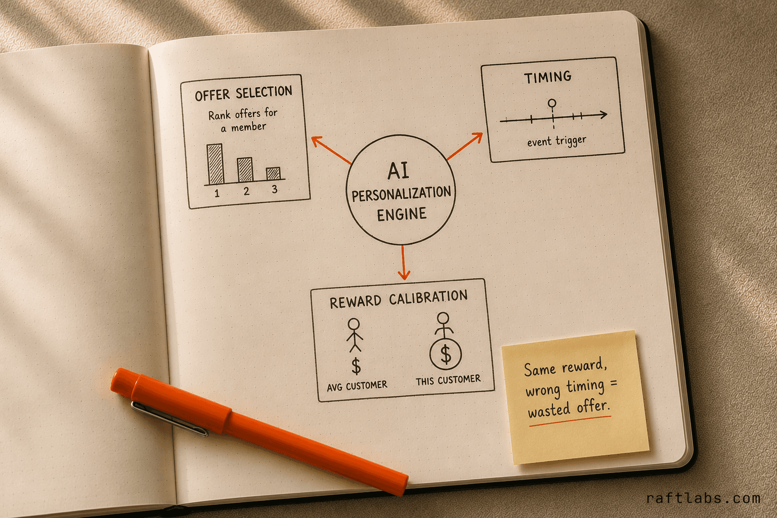 Three dimensions of AI-driven loyalty personalization: offer selection, event-based timing, and individual reward calibration