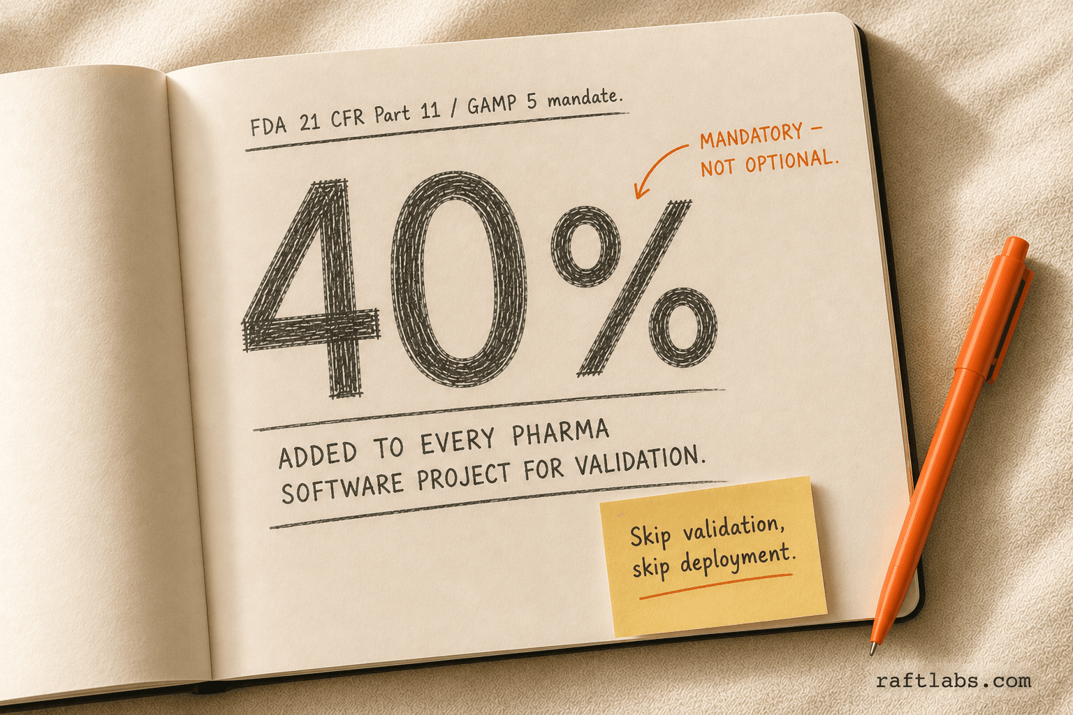 Computer System Validation adds up to 40% to every pharmaceutical software project cost