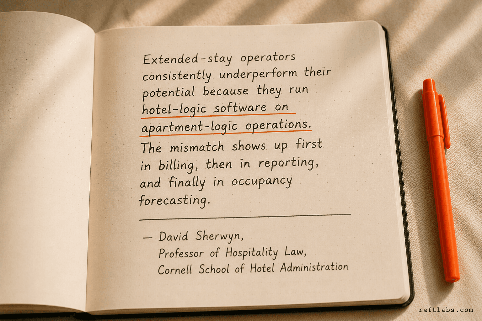 David Sherwyn on the cost of running hotel-logic software on apartment operations