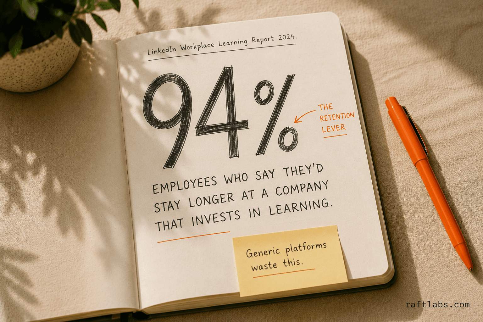 94% of employees say they would stay longer at companies that invest in their learning and development