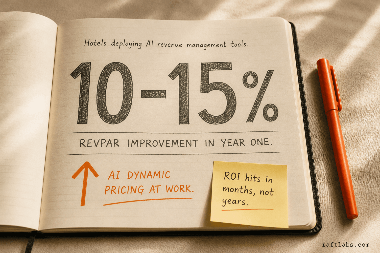 Stat callout: hotels using AI revenue management tools see 10-15% RevPAR improvement in year one