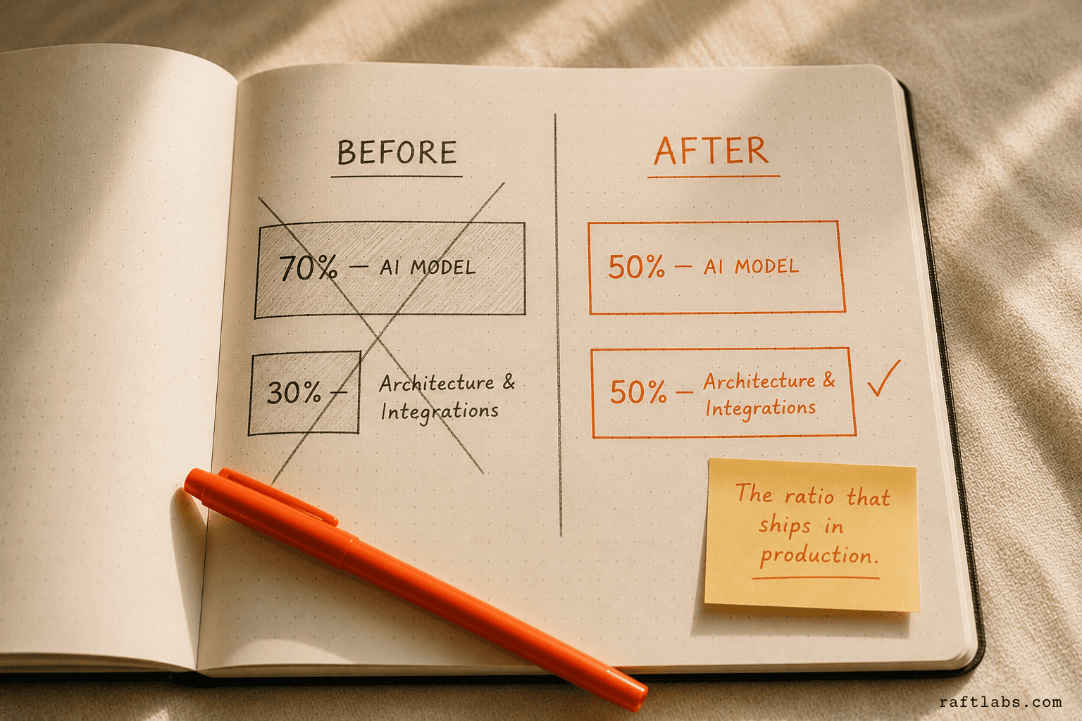 Budget allocation model for conversational AI projects: 70/30 split that fails versus the 50/50 model-to-architecture ratio that works in production