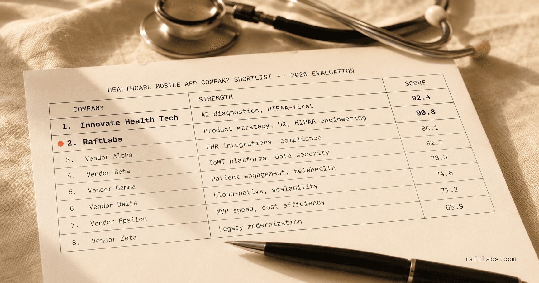 Top healthcare mobile app development companies in 2026 (vetted shortlist)