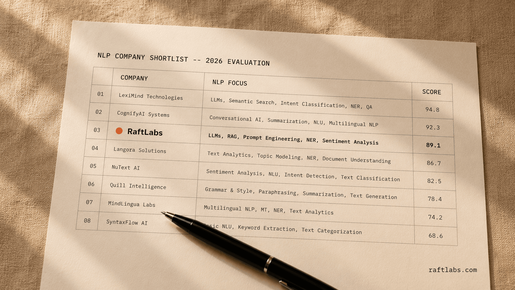 Top NLP companies in 2026 (vetted shortlist)