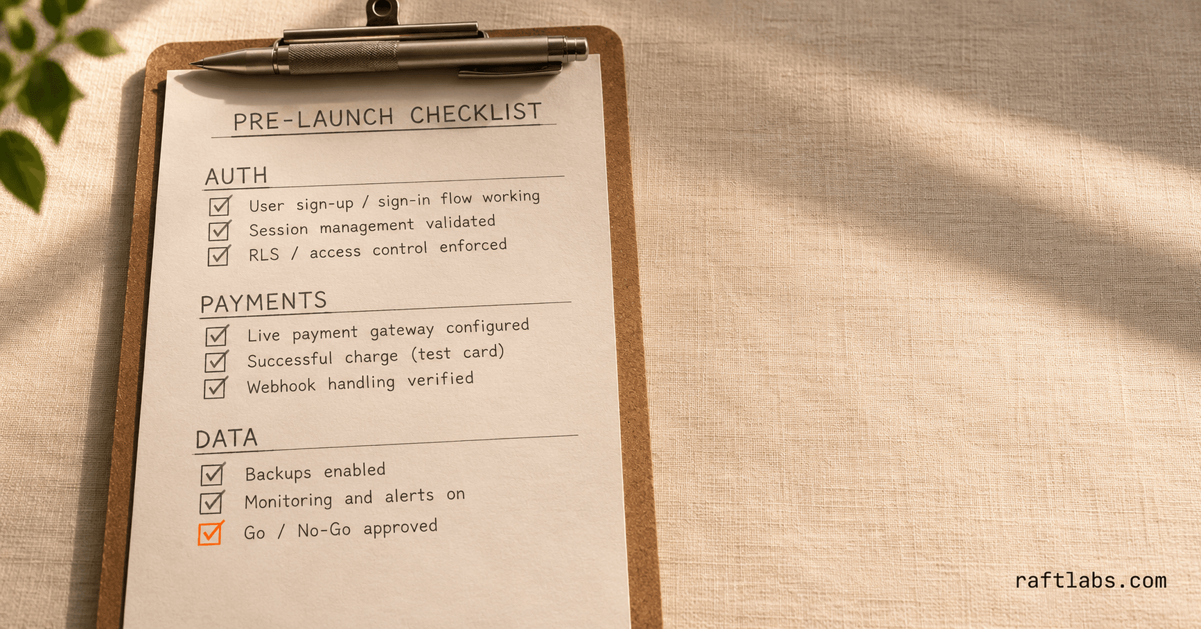 Vibe coding to production: the checklist before you launch