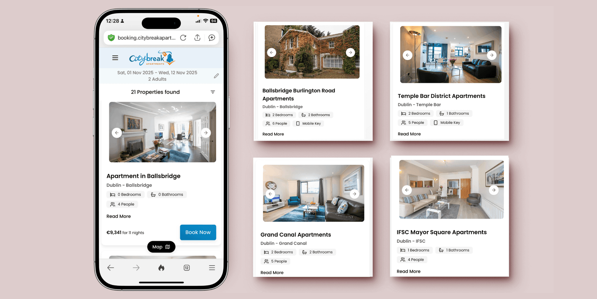 Booking platform and keyless mobile app for City Break Apartments Dublin