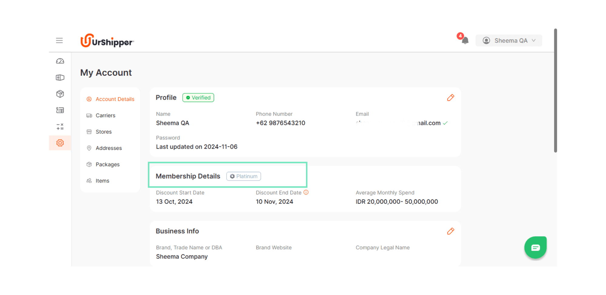 Tier-based shipping discount program for high-volume merchants in UrShipper