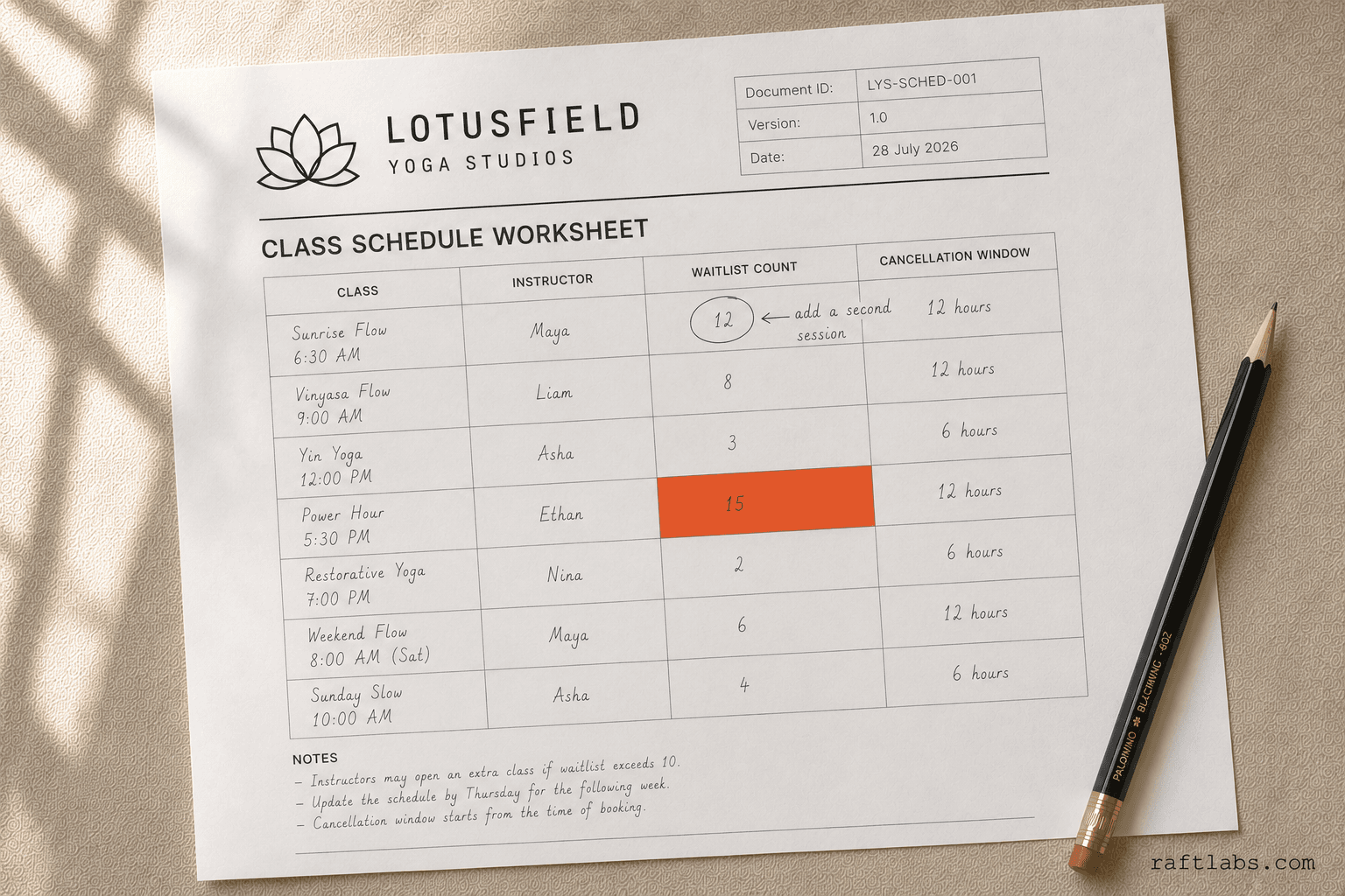 Yoga and Fitness Studio Class Booking Software
