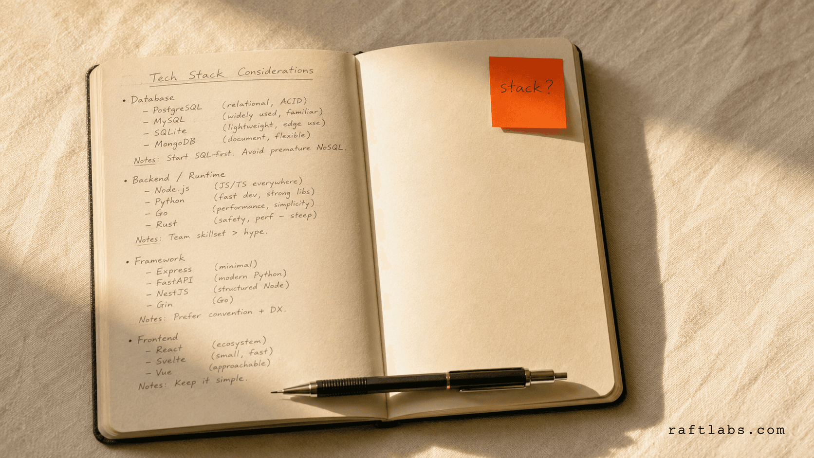 Considerations for your SaaS tech stack