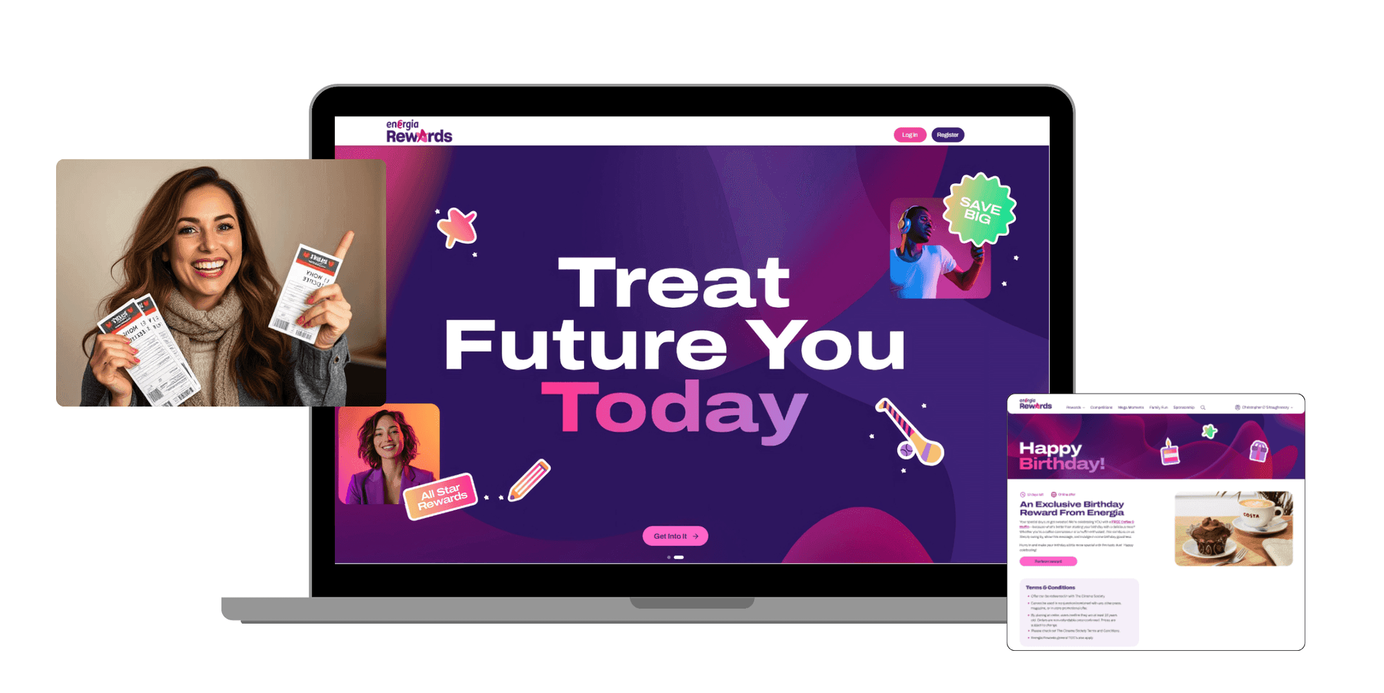 Reconstructed Energia Rewards utility loyalty platform for domestic and commercial customers