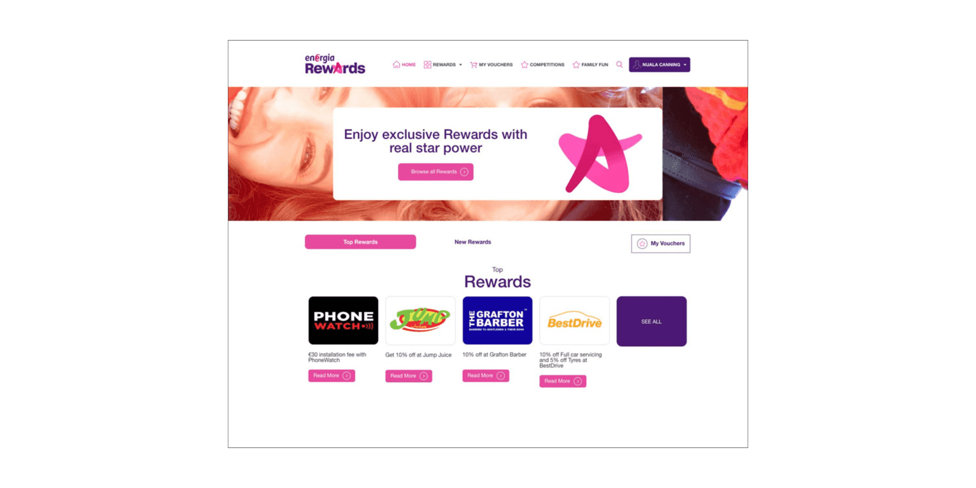 Reconstructed Energia Rewards offers, competition, and campaign administration