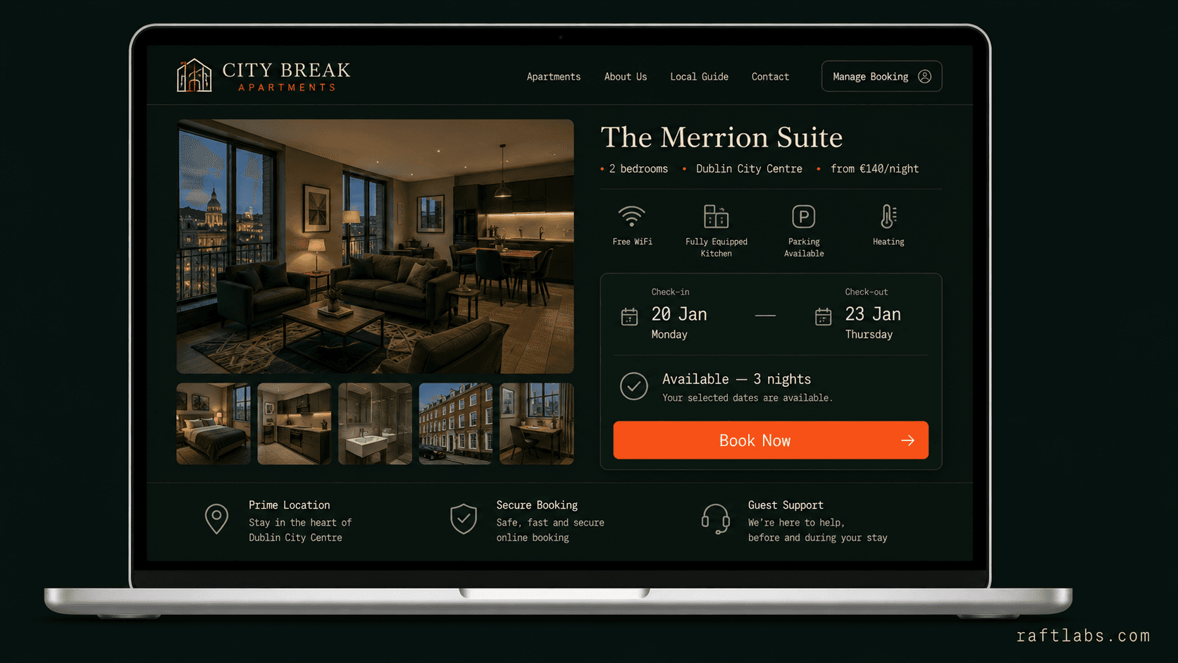 City Break Apartments booking website