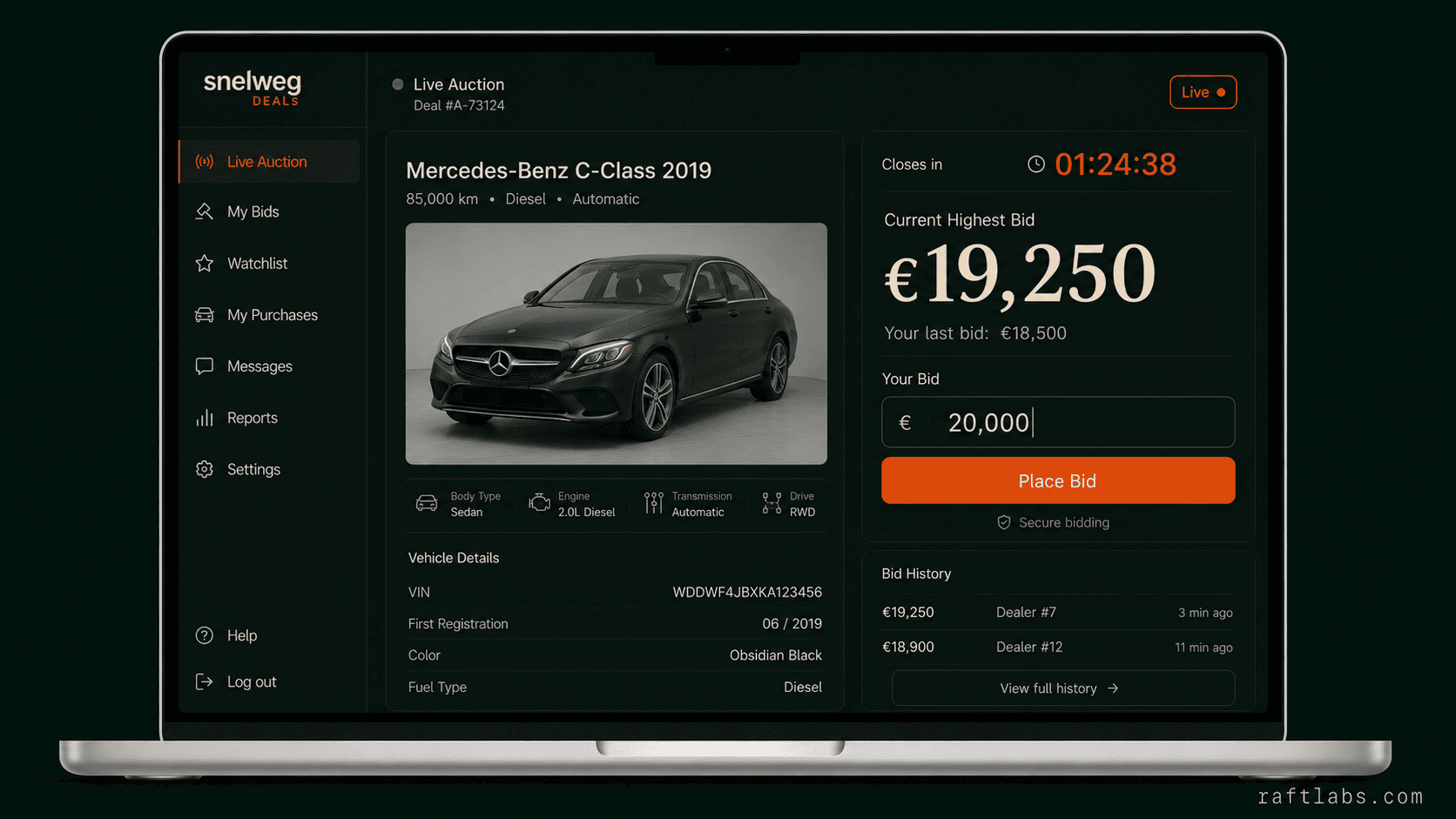 Real-time dealer bidding with auction fairness rules