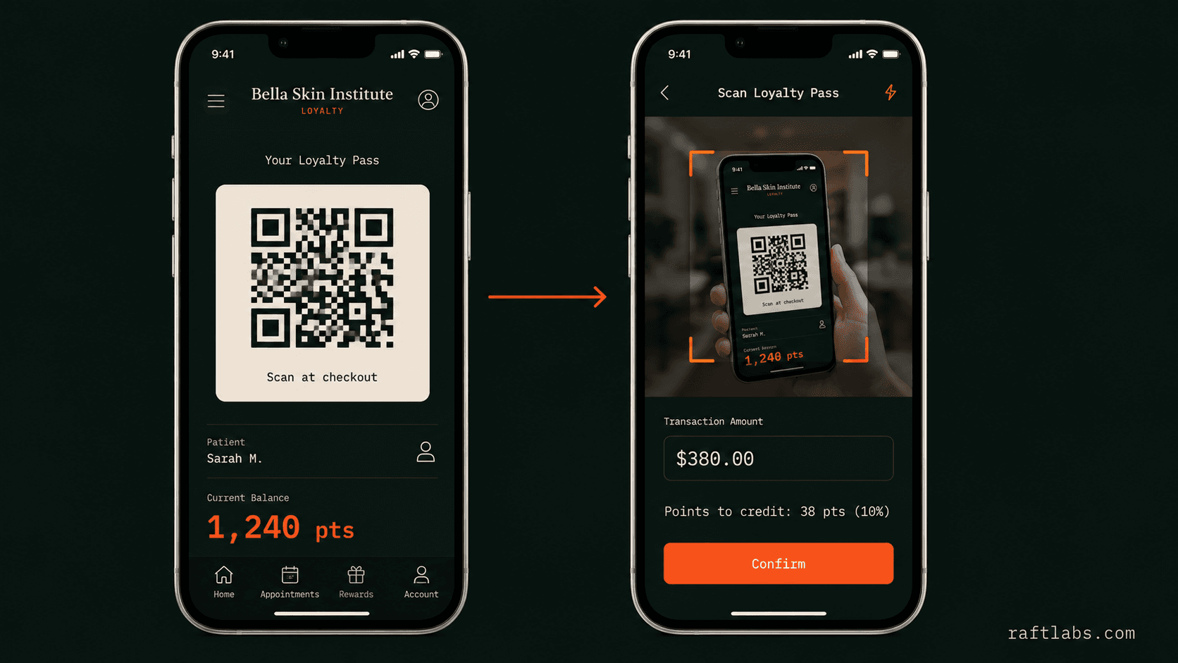 QR code loyalty point earning at checkout