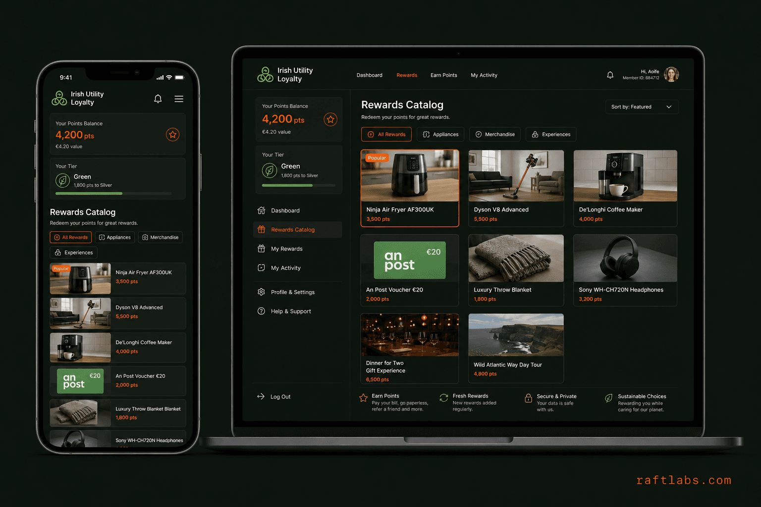Modern responsive loyalty platform design