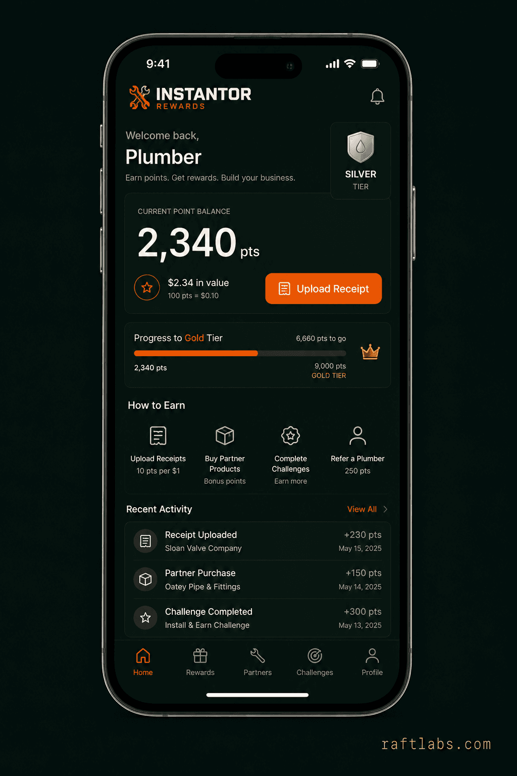 Instantor Rewards loyalty app for plumbers and installers