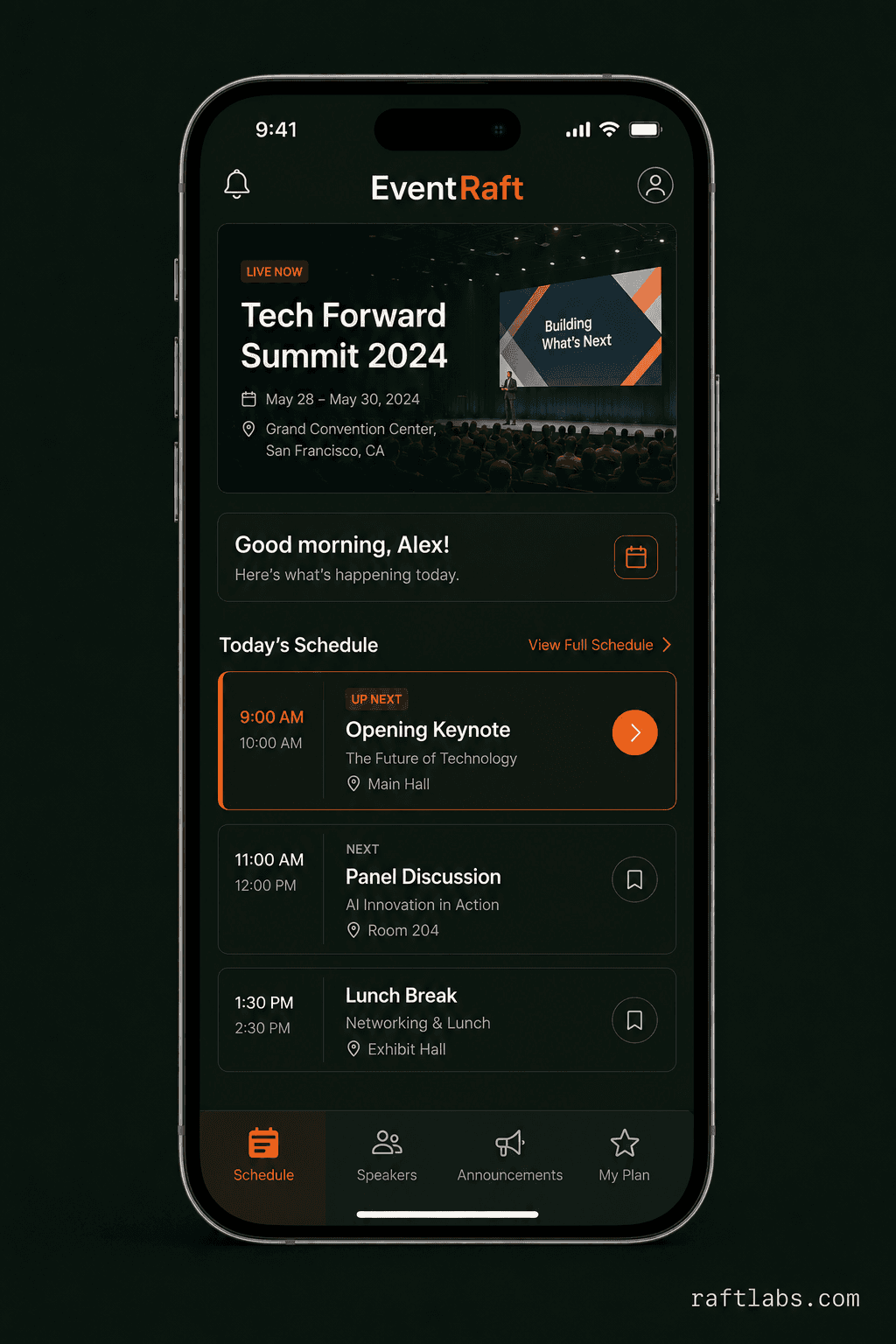 EventRaft native iOS and Android event management platform for associations and clubs