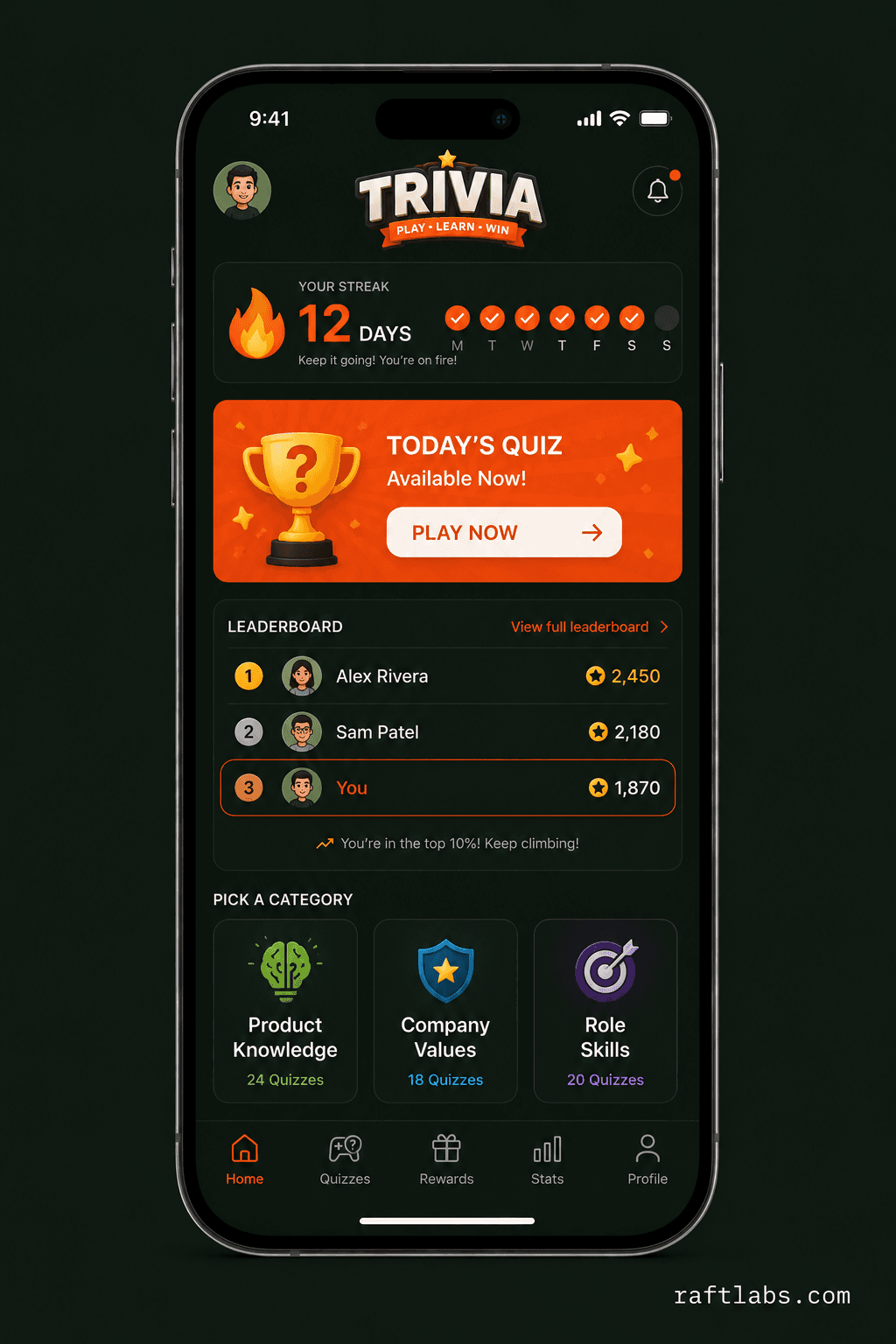 Mobile trivia app for employee engagement at GE
