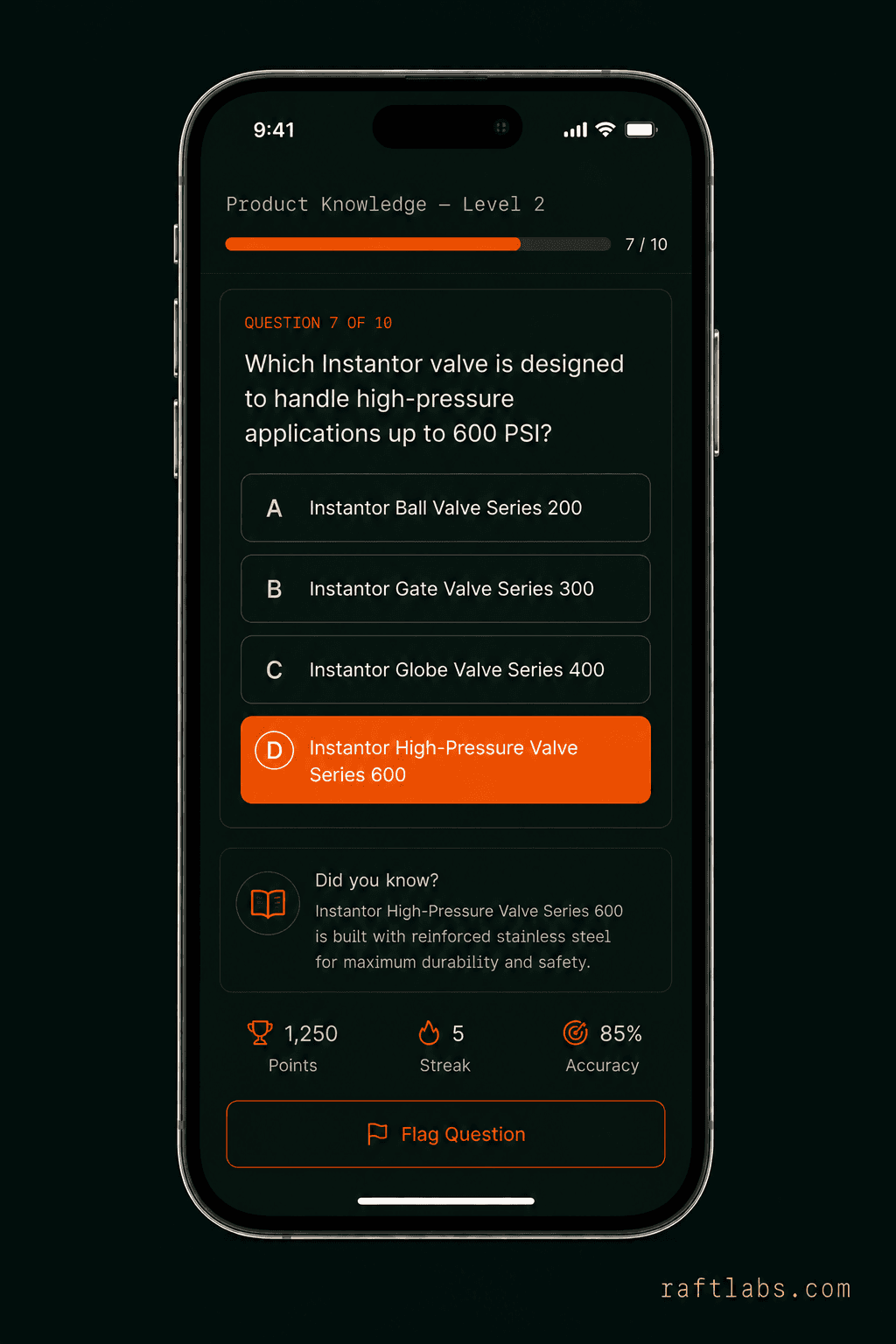 Rich content library with multiple question formats in the employee trivia app