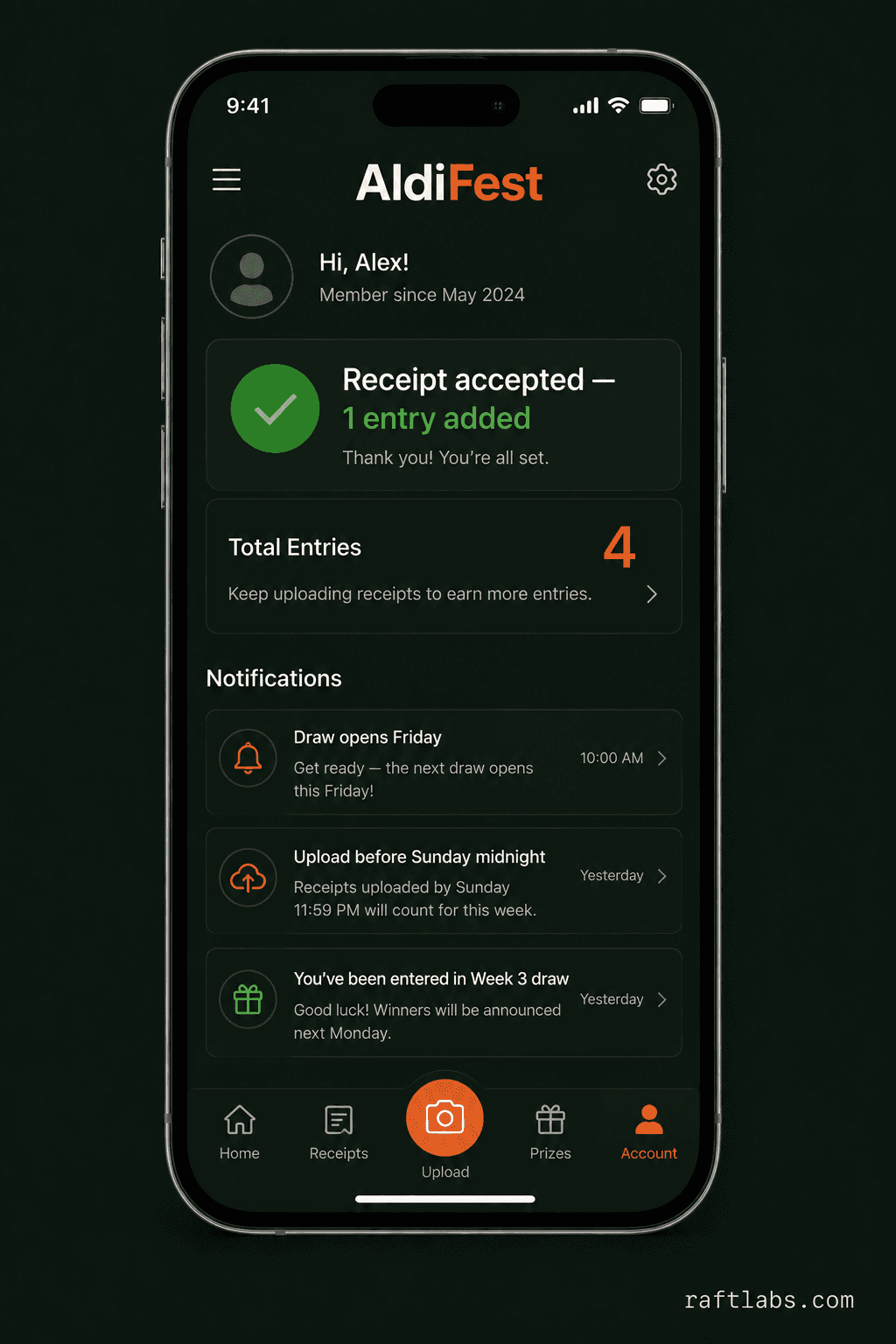 AldiFest campaign administration and shopper entry status