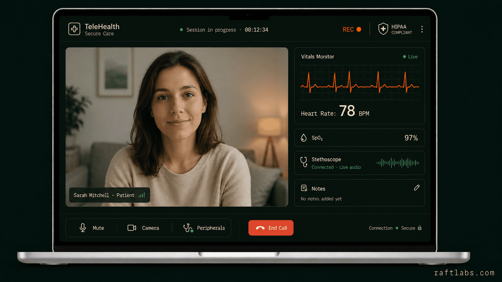 Galen nurse-assisted telehealth platform with multi-peripheral diagnostic streaming