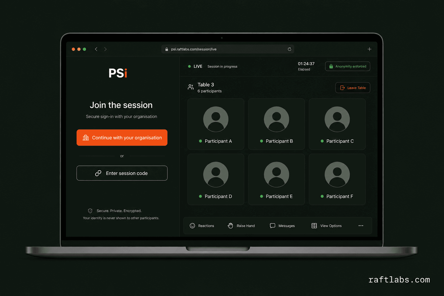 Anonymous voting and real-time engagement data in PSi group decision-making platform