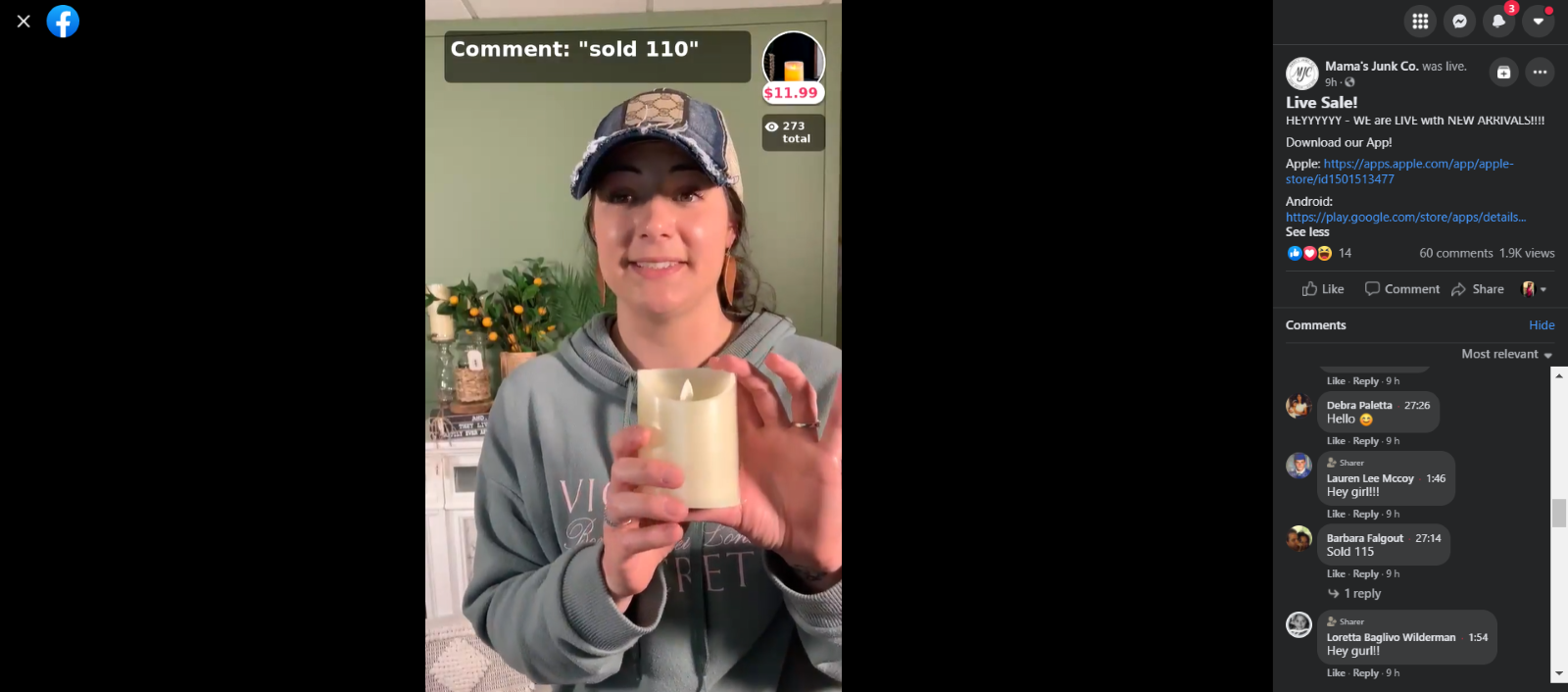 Facebook Live Sale